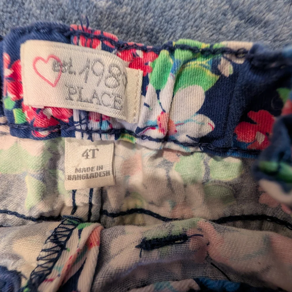 The Children's Place 4T Pink Tank Top and Floral Shorts Set